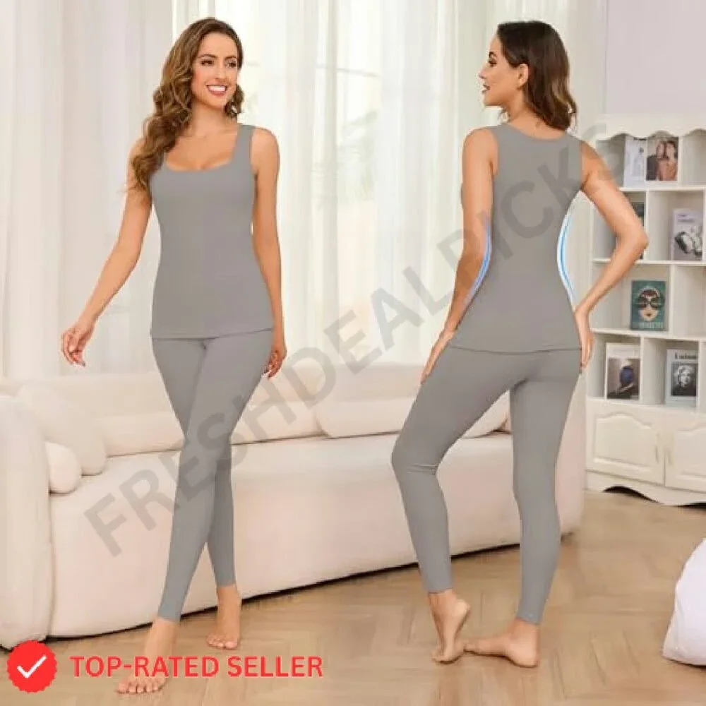 Fleece Lined Thermal Underwear Set Long Johns Base Layer Winter Warm